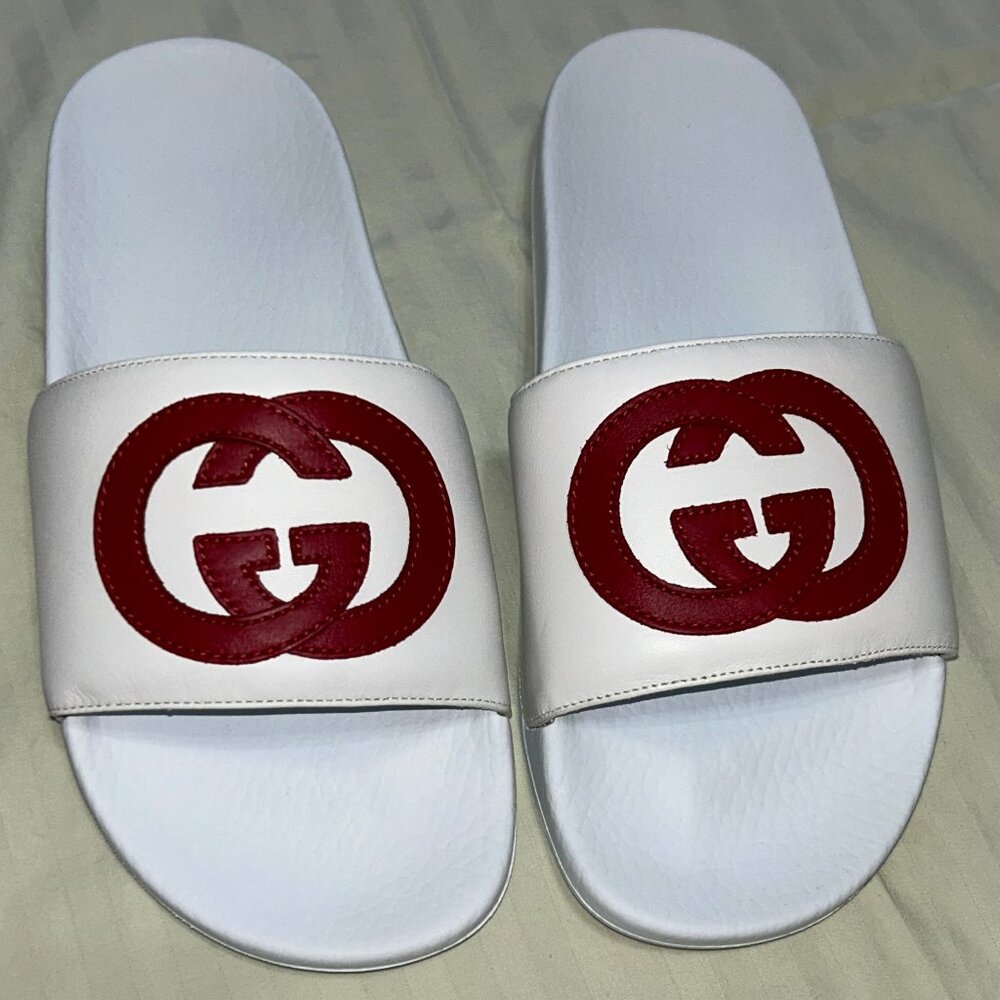 Gucci White and Red Sandals